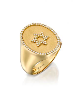 Signet Star Of David Diamonds Ring
