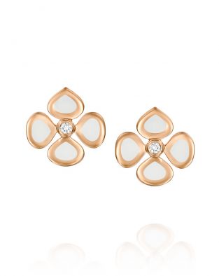 Violetto White Enamel Earrings