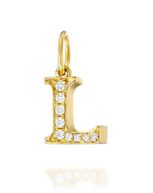 Letter L Diamond Pendant