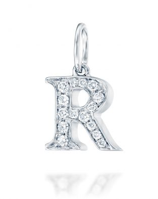 Letter R Diamond Pendant