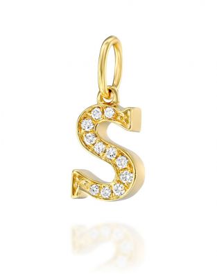 Letter S Diamond Pendant