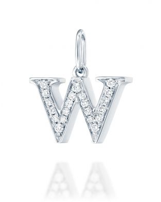 Letter W Diamond Pendant