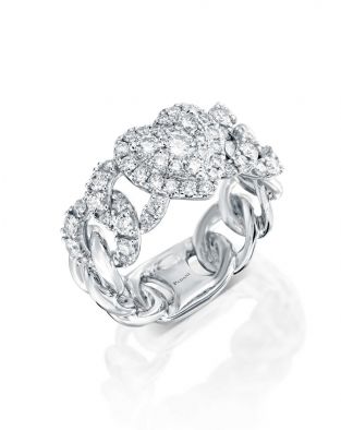 Panzer Links Heart Ring