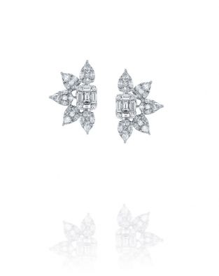 Diamond Leaf Earrings