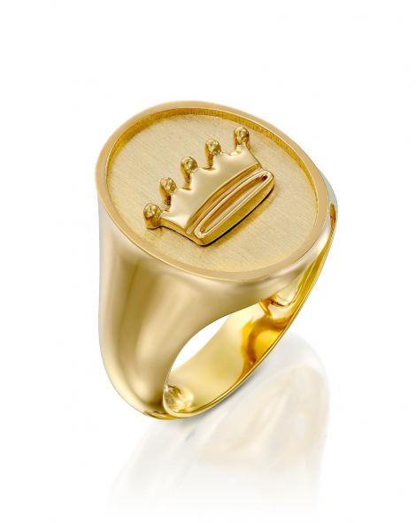 Small Signet Crown Ring