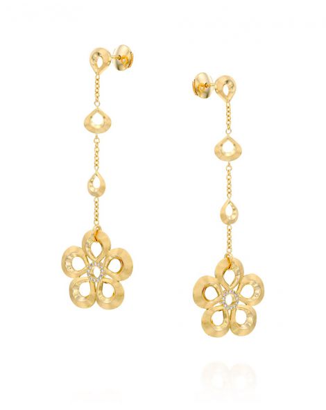 עגילי פרח ויולטו חמישה עלים