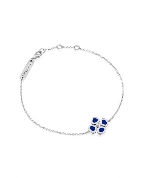 Violetto Flower Blue Enamel Bracelet