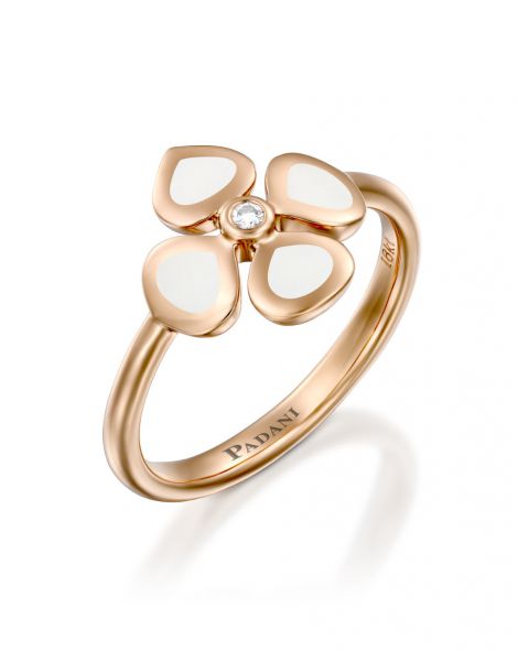 טבעת ויולטו אמייל לבן