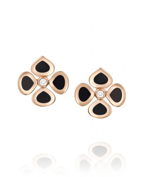 Violetto Black Enamel Earrings