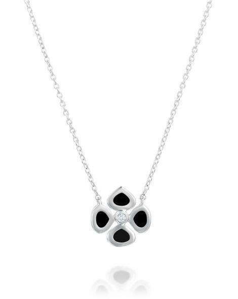 Violetto Black Enamel Necklace
