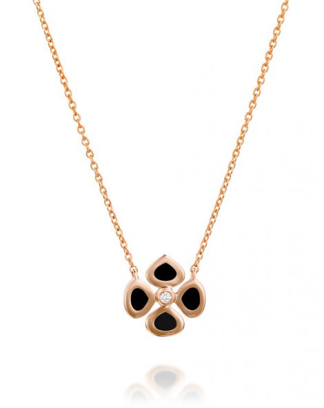 Violetto Black Enamel Necklace
