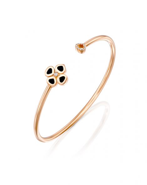 Violetto Black Enamel Open Bracelet