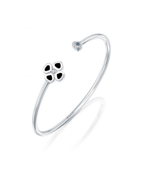 Violetto Black Enamel Open Bracelet