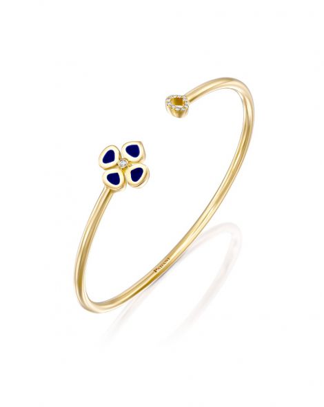 Violetto Blue Enamel Open Bracelet