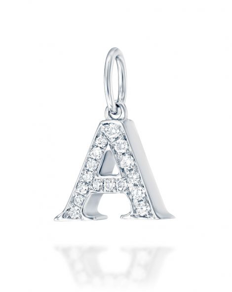 תליון מיני אות A יהלומים 