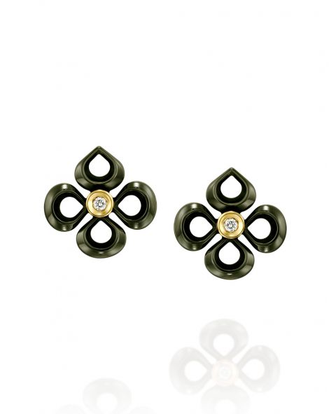 עגילי ויולטו סרמיק ירוק