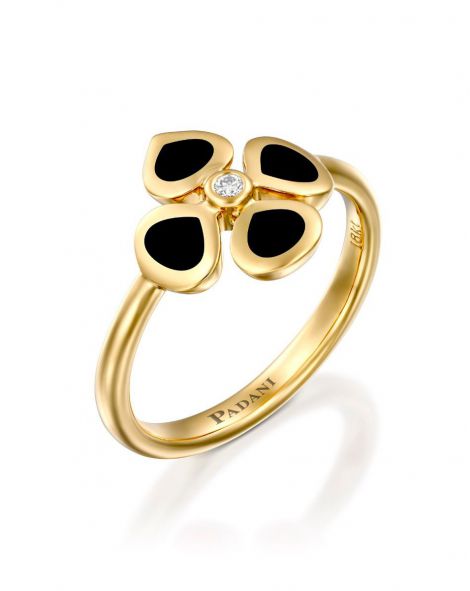 טבעת ויולטו אמייל שחור