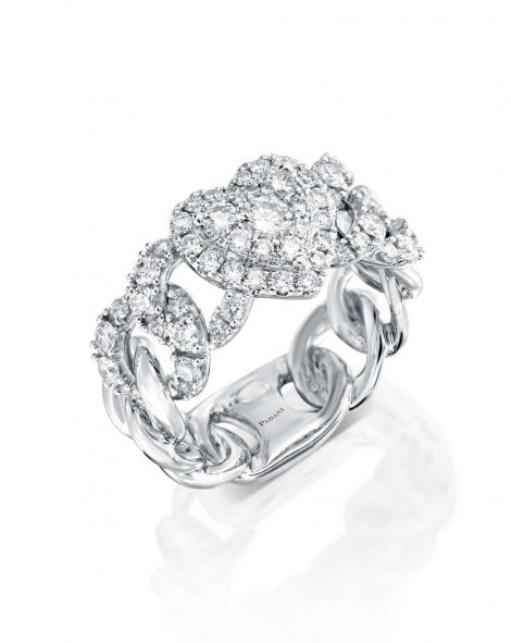 Panzer Links Heart Ring