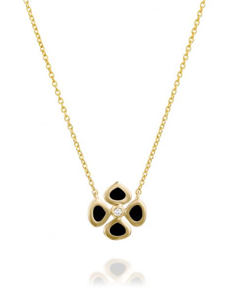 Violetto Black Enamel Necklace