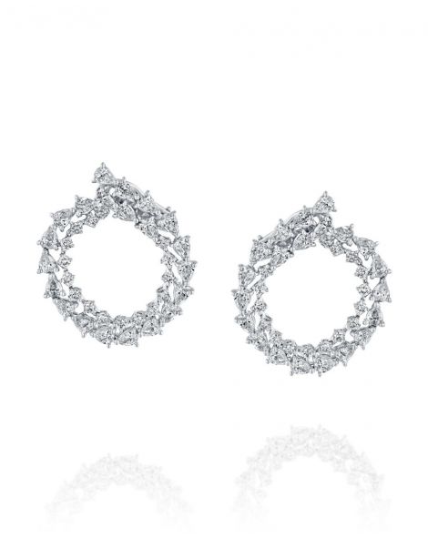 עגילי יהלומים עגולים