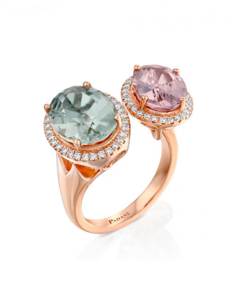  טבעת אבני טורמלין Diamond Streams